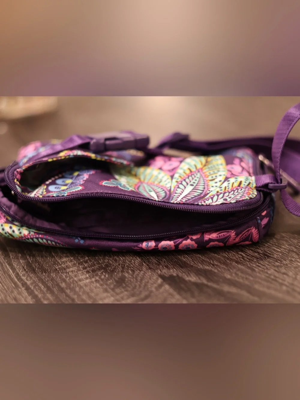Vera Bradley Purple Paisley Performance Twill Belt Bag Crossbody Fanny Pack